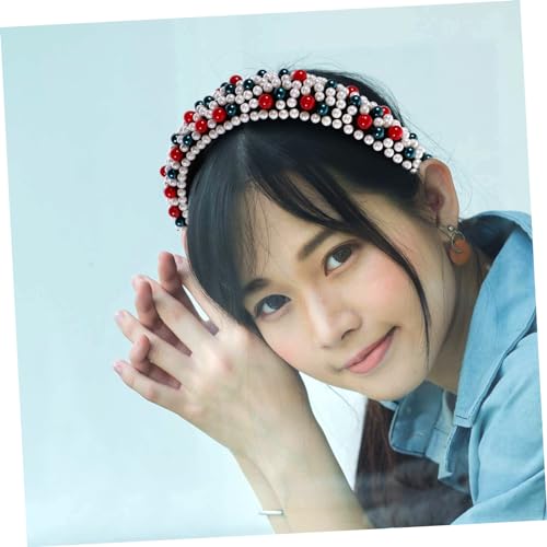 iplusmile Damen Haarband mit Breitem Perlen Design Modisches Stirnband für Frauen und Mädchen Vielseitiger Haarschmuck für Party Strand Alltag und Festlichkeiten von iplusmile