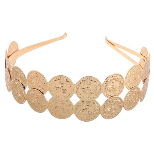 iplusmile Doppelter Metall Haarreif mit Münzdesign Modisch und Leicht für Damen Brautschmuck und Festivals Robustes Doppeltes Metall Passend für Haartypen und Frisuren von iplusmile