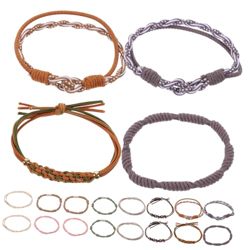 iplusmile Elastische Haargummis mit Knoten Strapazierfähige Nylon Haargummis für Damen und Mädchen Vielseitige Haarbänder als Armband und Pferdeschwanz Halter Geeignet für Haartypen von iplusmile