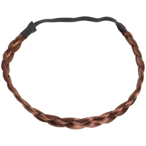 iplusmile Elastisches Geflochtenes Haarband für Modisches Stirnband aus Hochwertigem Synthetischem Material Hellbraun Breit für Besondere Anlässe von iplusmile