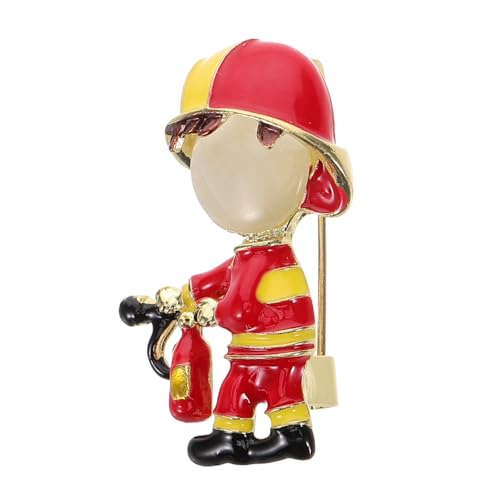 iplusmile Feuerwehrmann Brosche Rot Emaille Anstecknadel Brooch Pin für Damen und Herren Vielseitig als Schal oder Hutclip Verwendbar Leichtes Accessoire für Party Reise und Alltag von iplusmile