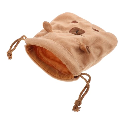 iplusmile Fluffy Make Up Beutel mit Niedlichem Tierdesign Weicher Plüsch Großer Kapazität Tragbarer Kosmetik Organizer mit Praktischem Kordelzug für Reisen und Zuhause von iplusmile