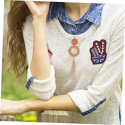 iplusmile Geflochtene Damen Halskette mit Anhänger Pulloverkette Leichtes Design Eleganter Modeschmuck für Alltag Hochzeit Party und Besondere Anlässe von iplusmile