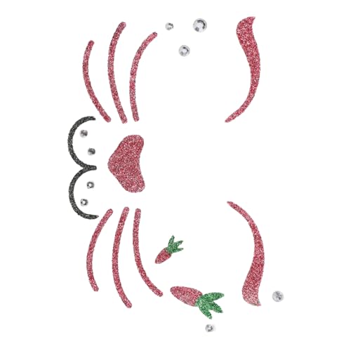 iplusmile Glitzer Hasen Gesicht Sticker Hautfreundliche Komfortable Bunny Face Art Aufkleber für Karneval Party Make Up Temporäre Dekoration und Langlebig von iplusmile