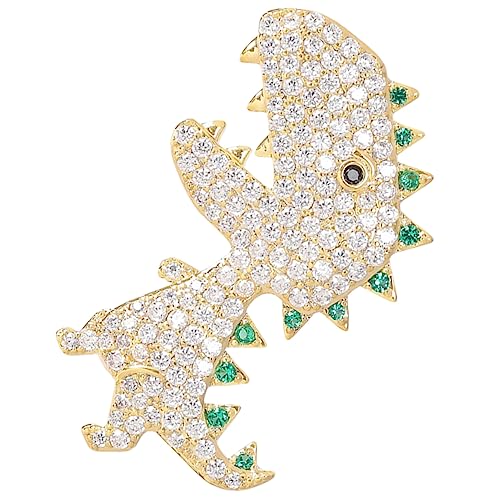 iplusmile Goldfarbene Dinosaurier Brosche Damen Cartoon Anstecknadel Pin für Kleidung Hüte Pullover Schals Rucksäcke Elegant und Leicht zu Tragen Kreatives von iplusmile