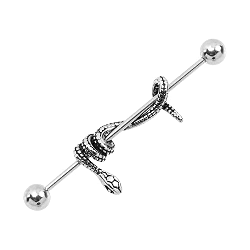 iplusmile Gothic Cartilage Earring Schlange Barbell Punk Tragus Ear Schmuck für Frauen und Hip Hop Style von iplusmile