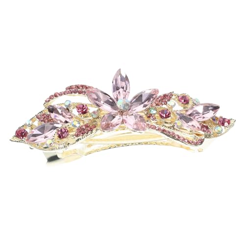iplusmile Haarklammer mit Funkelnden Strasssteinen Metallclip für Damen Robuste Haarspange mit Federmechanismus für Dicken Haar Geeignet für Partys Hochzeiten und Festliche Anlässe von iplusmile