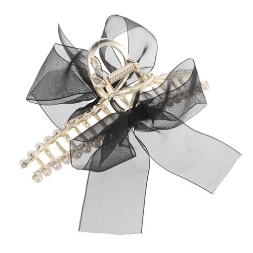 iplusmile Haarklammern Mit Schleife Und Kunstperlennetz Haarstyling-klammern Dekorative Haarspangen Mit Schleife Für Mädchen Haar-accessoires Für Pferdeschwanz von iplusmile