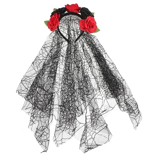 iplusmile Halloween Stirnband Floral Krone Schleier Urlaub Gruselige Haar Dekoration Lustige Stirnband Für Erwachsene Cosplay Party Kopfbedeckung von iplusmile
