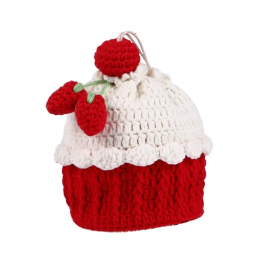 iplusmile Handgefertigte Gestrickte Cake Crossbody Tasche Damen Tragbare Geldbörse mit Süßem Design Kleiner Kompakter Pouch für Alltag und Freizeit Robust und Dekorativ von iplusmile