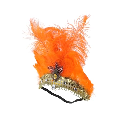 iplusmile Handgefertigtes Leuchtend Oranges Kopfschmuck Stirnband für Karneval Party Fotoshooting Modisches Einzigartiges Haarschmuck Accessoire für Tanz und Festliche Anlässe von iplusmile