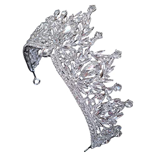 iplusmile Hochzeitskrone Damen Silber Braut Tiara mit Funkelnden Strasssteinen Langlebiger Haarschmuck für Hochzeit Geburtstag Abschlussball Accessoire für Braut Frisur und Festliche von iplusmile