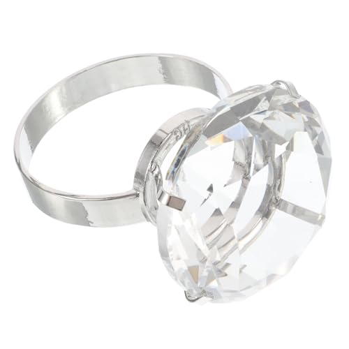 iplusmile Hochzeitsset -Requisitenring der Ring deko gefälschter Verlobungsring gefälschte Eheringe Hochzeitsschmuck aus Glasringen künstliche Eheringe Trauring Legierung Transparent von iplusmile