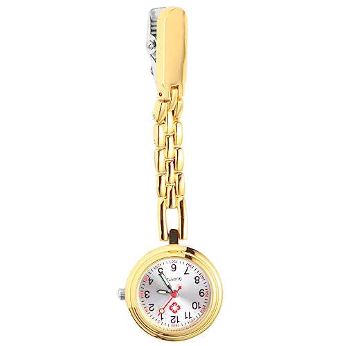 iplusmile Fob Uhr Clip On Uhr Taschenuhr Schwesternuhr Quarzuhr Hängeuhr Pflegeuhr ür Ärzte Sanitäter Krankenpfleger Student Damen Gold von iplusmile