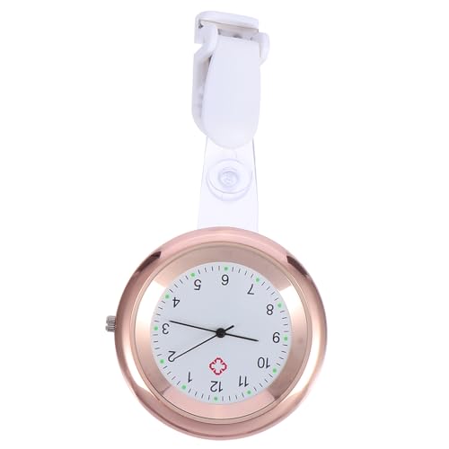 Weiß Taschenuhr Uhr Krankenschwesteruhr Schwesternuhr Silikon Ansteckuhr Brosche FOB Uhr Pflegeuhr Taschenuhren Leuchtzeiger- digital für Damen Herren Arzt von iplusmile