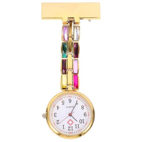 Taschenuhr, Uhr Schwesternuhr mit Clip Ansteckuhr Brosche Quarzuhr Krankenschwesteruhr Quarzwerk Pflegeuhr Armbanduhr Fob Uhr für Damen Herren Mädchen Student von iplusmile