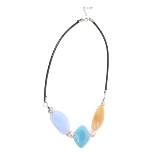 iplusmile Lange Bunte Resin Halskette Damen Kreatives Geometrisches Design Leicht und Modisch Schmuck für Frauen und Mädchen Vielseitig Tragbar zu Besonderen Anlässen von iplusmile