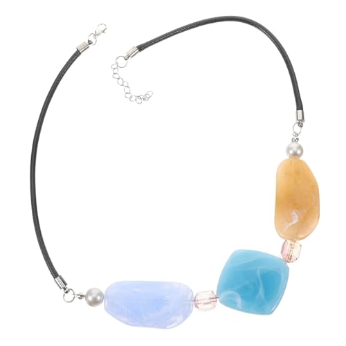 iplusmile Lange Bunte Resin Halskette für Damen Kreative Geometrische Statement Kette Hautfreundlich Langlebig Modisches Schmuckstück Passend zu Pullover und Mantel für Frauen von iplusmile