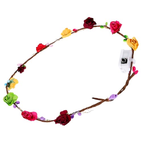 iplusmile Leuchtender Blumenkranz Stirnband Led Damen Kopfschmuck Geburtstagskrone Mit Mehrfarbigen Lichtmodi Exquisit Handgefertigt von iplusmile