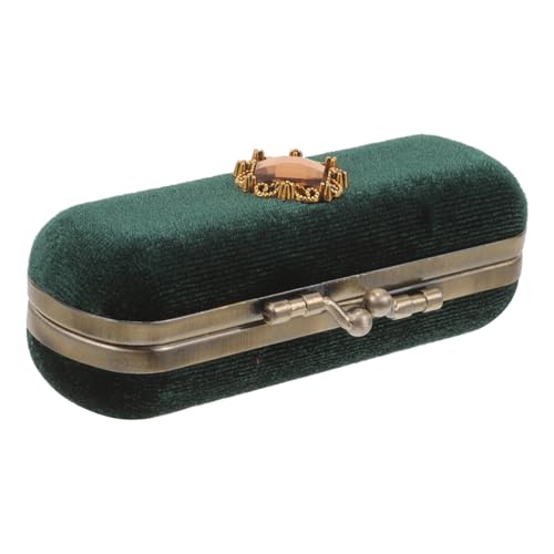 iplusmile Lipstick Case Lippenstifthalter aus Samt mit Vintage Kupferdesign Tragbarer Lippenstift Organizer für Damen Kompakter Lippenstiftbehälter für Handtasche und Reise Stilvolles von iplusmile