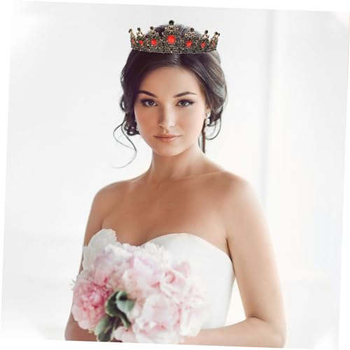 iplusmile Luxuriöse Brautkrone mit Funkelnden Strasssteinen Rotes Haarschmuck Accessoire für Hochzeit Party und Fotoshooting Einzigartiges Design für Frauen und Besondere Anlässe von iplusmile