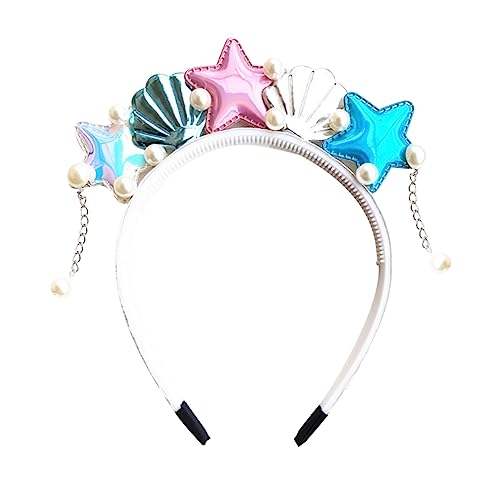 iplusmile Meerjungfrau Haarreif Für Junge Mädchen Blau Mit Seestern Und Muschel-design Haarschmuck Meeresthema Kostüm-accessoires Party Geschenk von iplusmile