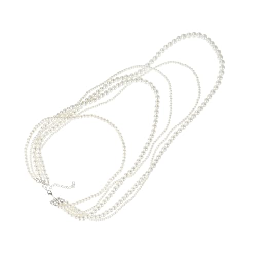 iplusmile Mehrlagige Lange Perlenkette Damen Elegant mit Glasperlen Modisch Vielseitig Pulloverkette Stilvoll für Alltag und Party Stilvolle Halskette Schmuck Trendige Clavicle Chain von iplusmile