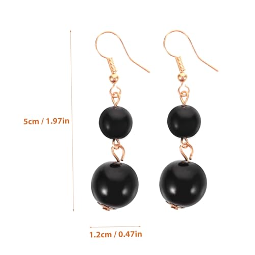 iplusmile Mehrlagiges Perlen Schmuckset Damen Halskette und Ohrringe Modisches Schmuckset für Hochzeit Party Banquet Schwarze Perlenkette mit Anhänger Vielseitig und Stilvoll von iplusmile