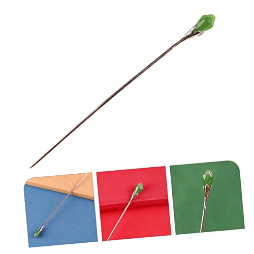 iplusmile Minimalist Haarschmuck Damen Jade Haarnadel Silberfarbig Stabiler Haarstab für Dutt und Alltag Glatte Oberfläche Eleganter Vintage Stil für Party Hochzeit und Alltag von iplusmile