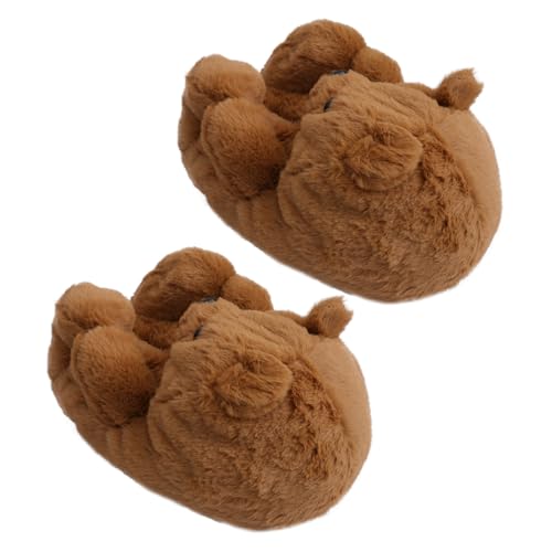 iplusmile Plüsch Hausschuhe Damen Cartoon Bär Design Warm Gefütterte Indoor Slipper Rutschfest Winter Füßlinge Einheitsgröße von iplusmile