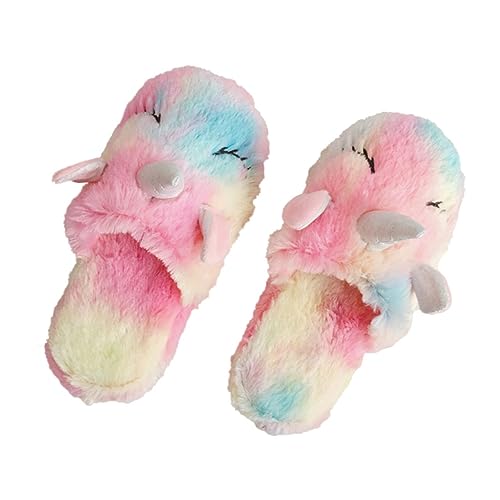 iplusmile Plüsch Hausschuhe Einhorn Rutschfest Warm Flauschig Baumwolle Slipper Für Zuhause Erwachsene von iplusmile