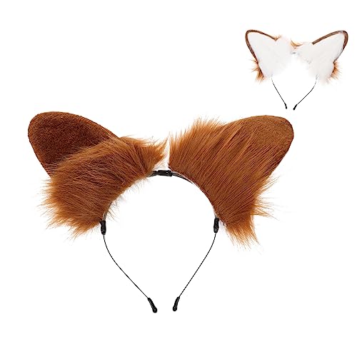 iplusmile Plüsch Hund Faltbare Ohren Haarreif Kuscheliges Cosplay Stirnband für Partys Bühne Fotografie Leichtes Weiches Accessoire für Erwachsene von iplusmile