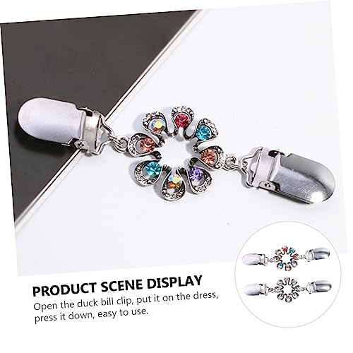 iplusmile Praktische Teiliges Vintage Schalclips aus Langlebiger Legierung mit Blumenmotiv und Strass Verschlüsse für Strickjacken Pullover Schals und Wollkleidung Rostfrei und von iplusmile