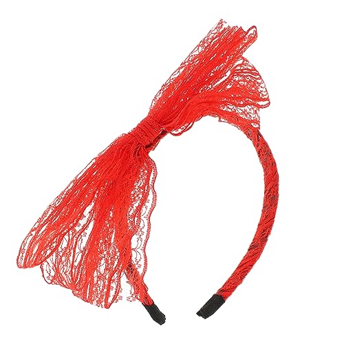 iplusmile Retro Haarreif mit Großer Schleife Klassisches Rotes Stirnband Festliches Haarschmuck Accessoire für Mädchen und Frauen für Geburtstagsfeiern Maskeraden und Themenpartys von iplusmile