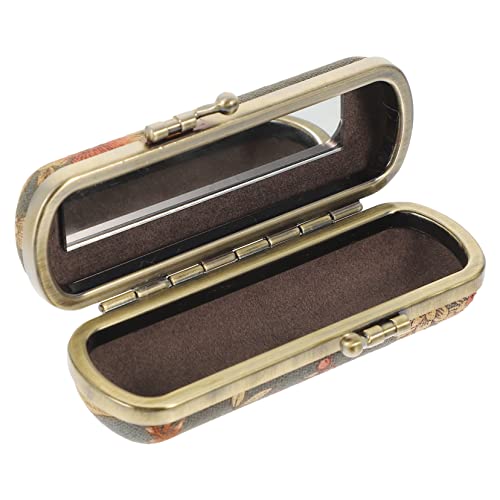 iplusmile Retro Lippenstiftbox mit Spiegel Langlebiger Lippenstifthalter aus Robustem Material Kompakt für Reisen und Alltag Stilvoller Lippenstift Organizer für Damen und Mädchen von iplusmile