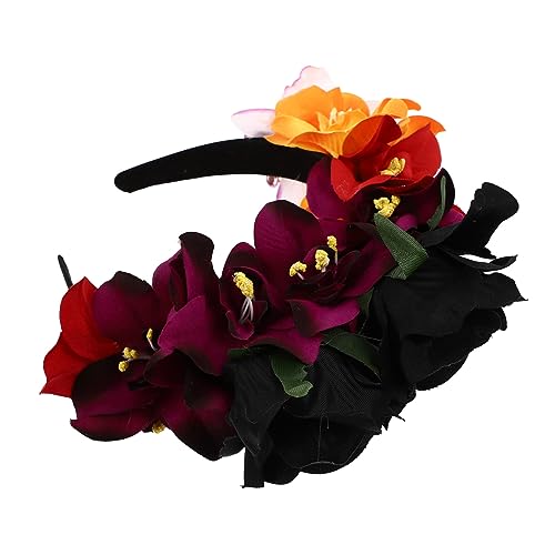iplusmile Romantisches Rosen Stirnband Haarschmuck Damen Party Halloween Kopfschmuck Brautjungfer Blumenkranz für Fotoshootings und Festliche Anlässe Elegant und Auffällig Zufällige Farbe von iplusmile