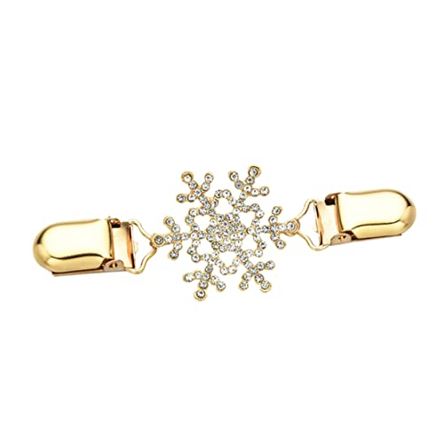 iplusmile Schneeflocken Sweater Clip Kristallbrosche Strass Strickjackenclip Fester Halt für Weihnachten Casual Festliche Outfits Sichere Kleidungsschonung von iplusmile