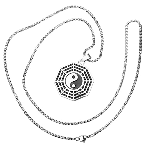 iplusmile Tai Chi Anhänger Halskette aus Titanstahl Langlebige Leichte Schmuckkette für Damen Kette Stilvoller Pullover Schmuck für Alltag und Besondere Anlässe von iplusmile
