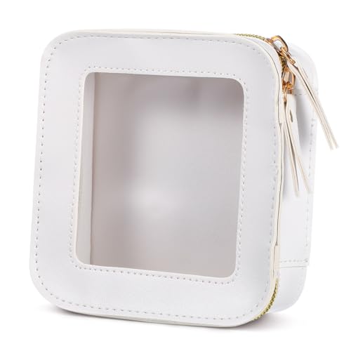 iplusmile Transparente Kleine Make Up Tasche PVC PU Robust Kosmetiktasche Lippenstift Organizer Geräumig Reise Make Up Pouch für Damen Praktisch Pflegeleicht von iplusmile