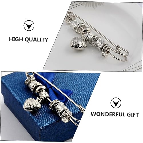 iplusmile Vintage Brosche Herz Cape Schnalle Strickjacken Pin Dekoration Silber Retro Mode Accessoire für Kleidung Schals Hüte Anstecknadel für Damen von iplusmile