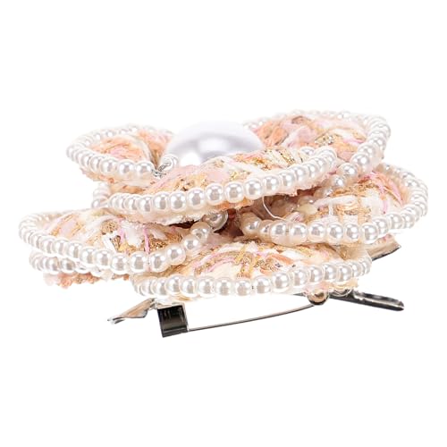 iplusmile Vintage Perlen Kamelien Brosche Anstecknadel Stoffblume mit Pin für Damenjacken Hüte Schals Kleidung Dekoration Langlebiges Accessoire für Party und Alltag von iplusmile