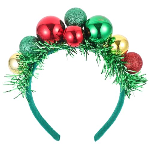 iplusmile Weicher Bequemer Weihnachts Haarreif mit Bunten Kugeln und Farbigen Bändern Festlicher Kopfschmuck für Weihnachtsfeiern Angenehmes Tragegefühl für Herbst und Winterpartys von iplusmile
