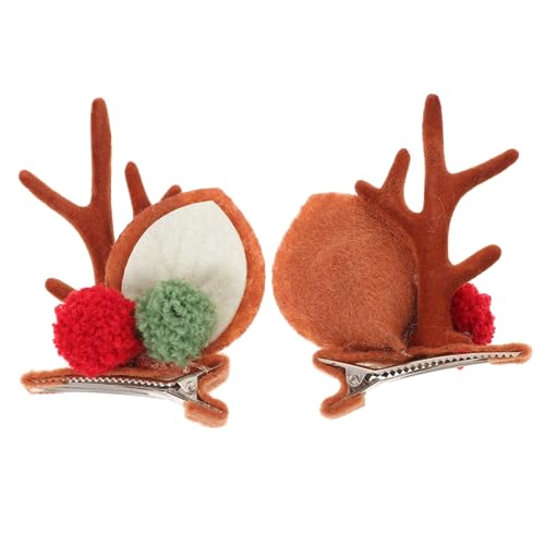 iplusmile Weihnachtliche Haarklammer Rentier Geweih Design Sicherer Halt Stoff Party Haarclip für Mädchen Festliche Dekoration für Weihnachten Familienfeiern von iplusmile