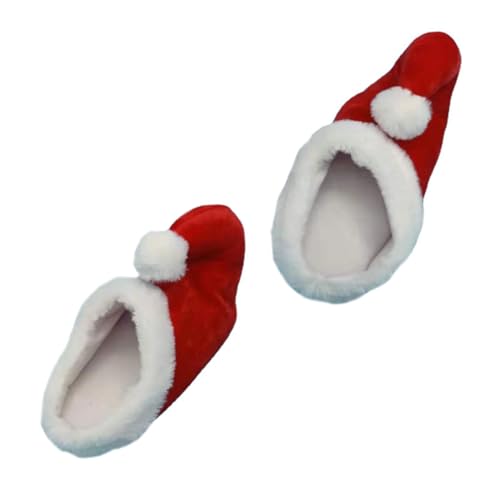 iplusmile Weihnachtliche Santa Hausschuhe Flauschige Warme Rutschfeste Winterpantoffeln Komfortable Unisex Heimschuhe für Damen und Herren Geeignet für Weihnachtsfeiern und Gemütliche von iplusmile