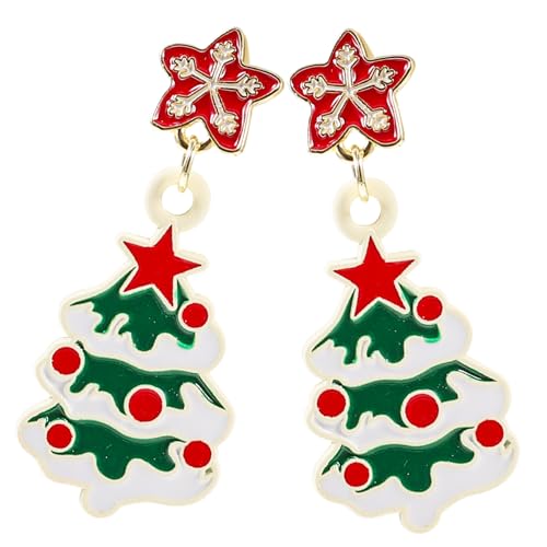 iplusmile Weihnachtliche Weihnachtsbaum Ohrringe Damen Weihnachtsfest Ohrschmuck Party Schmuck Weihnachtsbaum Design Festliche Ohrstecker Geschenkidee für Frauen Mädchen von iplusmile