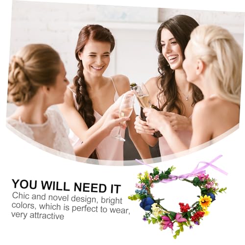 iplusmile Weihnachtlicher Blumenkranz Stirnband aus Langlebigem Stoff Farbenfroher Haarschmuck für Braut und Festliche Anlässe Komfortables Modisches Accessoire für Weihnachts und von iplusmile