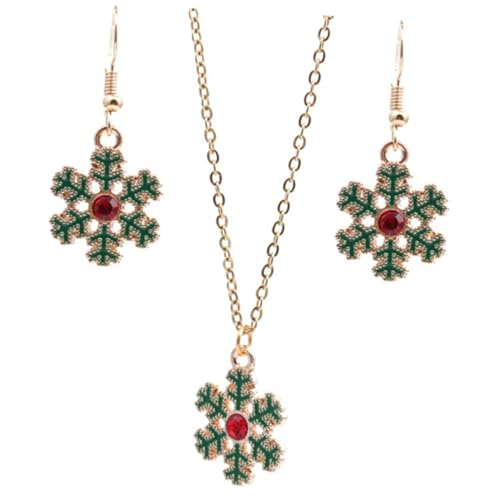 iplusmile Weihnachtlicher Schneeflocken Schmuck Teilig Ohrringe und Halskette Baumelnde Dangle Ohrringe für Damen Festliche Weihnachtskette Passend zu Kostümen und Partys von iplusmile