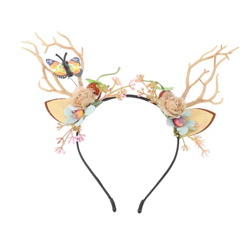 iplusmile Weihnachtliches Haarband Rentier Geweih Form Simulierter Zweig Haarreif Festliche Kopfbedeckung Xmas Party Zubehör für Junge Mädchen und Erwachsene von iplusmile