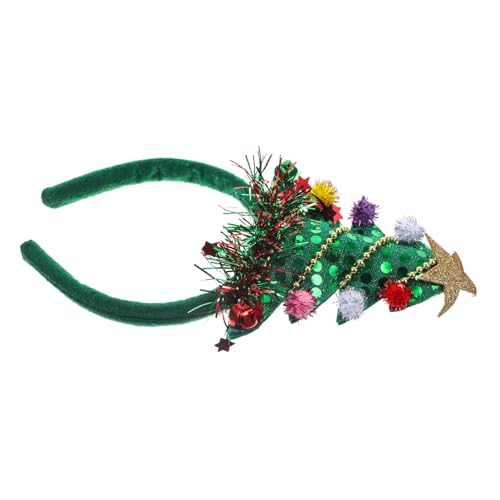 iplusmile Weihnachtsbaum Haarreif mit Glocke Glitzerndes Xmas Party Stirnband Leichtes und Bequemes Kopfschmuck für Festliche Feiern Geburtstage Karneval und Weihnachtszeit von iplusmile