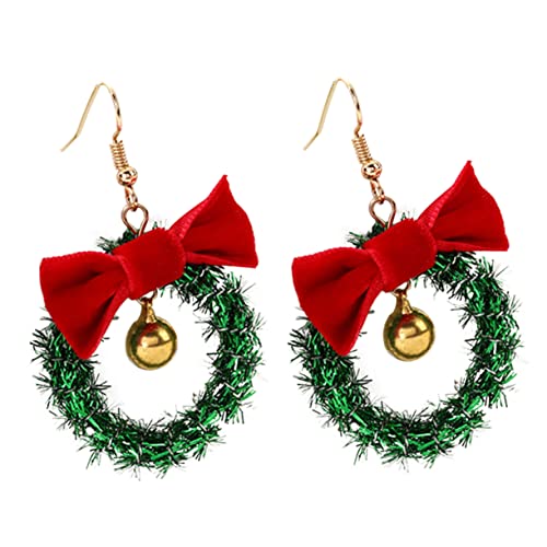 iplusmile Weihnachtsohrringe Glockenkranz Design Langlebige Ohrhänger Hautfreundlich für Partys Alltag Tanzveranstaltungen Festliche Weihnachtsfeiern Goldfarben von iplusmile